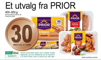 Joker Prior grillpølser tilbud