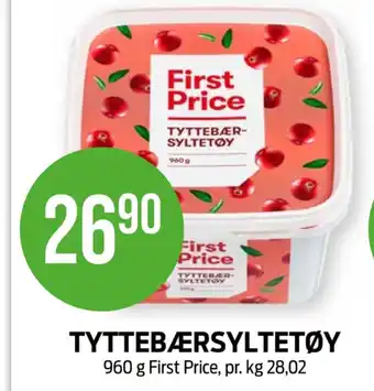 Kiwi First price tyttebær 960 gr tilbud