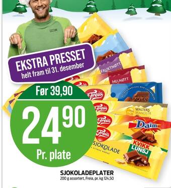 Kiwi Firkløver sjokoladeplate tilbud