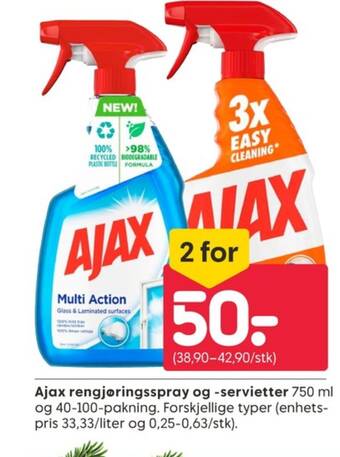 Rusta Ajax rengjøringsmiddel tilbud