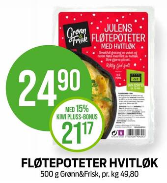 Kiwi Fløtepoteter hvitløk tilbud
