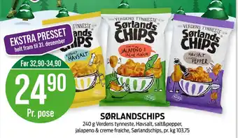 Kiwi Sørlandschips tilbud