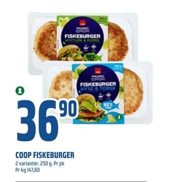 Coop Obs Coop fiskeburger tilbud