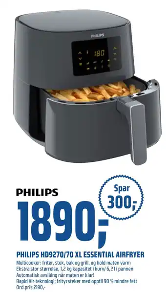 Coop Obs Philips hd9270/70 xl essential airfryer tilbud