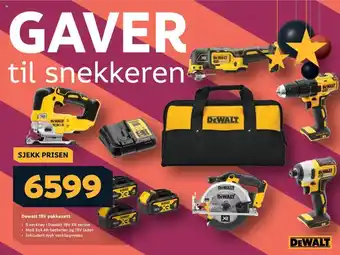 Megaflis Dewalt 18V pakkesett tilbud
