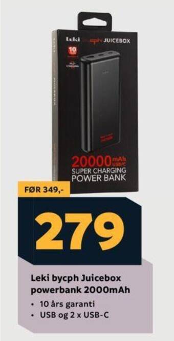 Megaflis Leki bycph Juicebox powerbank 2000mAh tilbud
