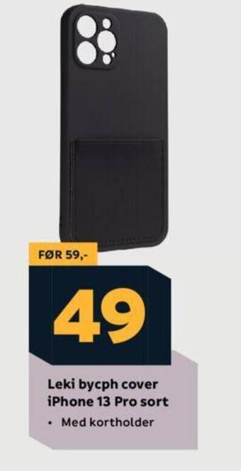 Megaflis Leki bycph cover iPhone 13 Pro sort tilbud