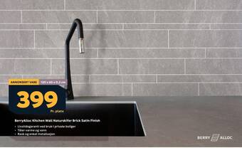 Megaflis BerryAlloc Kitchen Wall Naturskifer Brick Satin Finish tilbud