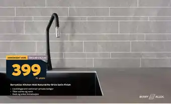 Megaflis BerryAlloc Kitchen Wall Naturskifer Brick Satin Finish tilbud