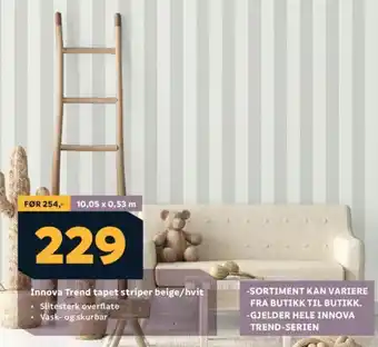 Megaflis Innova Trend tapet striper beige/hvit tilbud