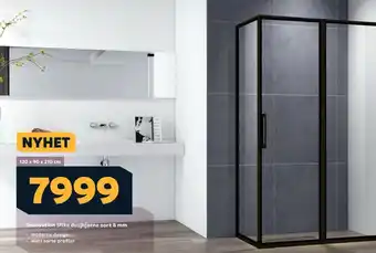 Megaflis Innovation Silke dusjhjørne sort 8 mm tilbud