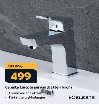 Megaflis Celeste Lincoln servantbatteri krom tilbud