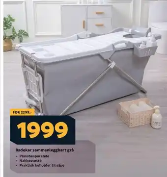 Megaflis Badekar sammenleggbart grå tilbud
