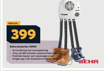 Megaflis Beha skotørker 300W tilbud