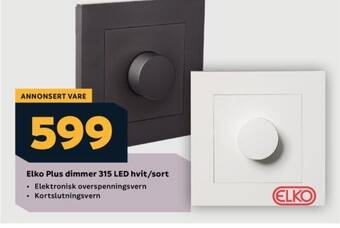 Megaflis Elko Plus dimmer 315 LED hvit/sort tilbud