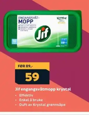 Megaflis Jif engangsvåtmopp krystal tilbud