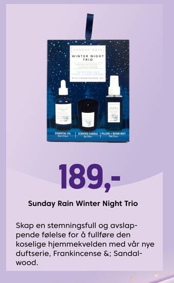 VITA Sunday rain winter night trio tilbud