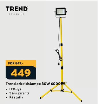 Megaflis Trend arbeidslampe 80w 6000lm tilbud
