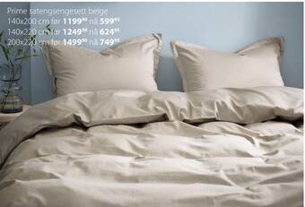 Princess Prime satengsengesett beige tilbud