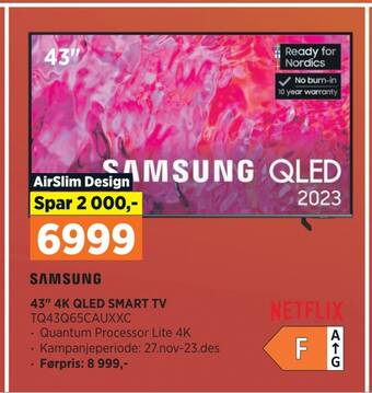 POWER Samsung 43 4k qled smart tv tq43q65cauxxc tilbud