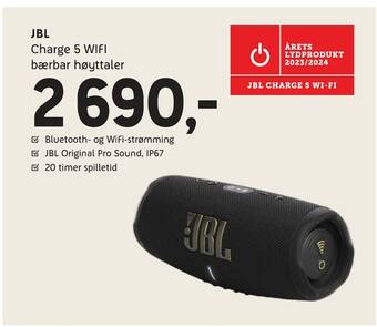 ELON Jbl charge 5 wifi bærbar høyttaler tilbud