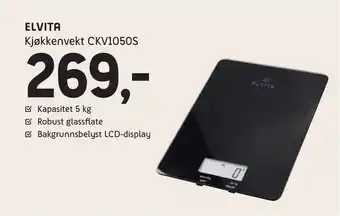 Elvita kjøkkenvekt ckv1050s