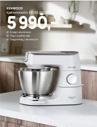 ELON Kenwood kjøkkenmaskin kvc65001wh tilbud
