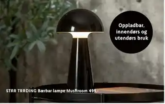 ELON Star trading bærbar lampe mushroom tilbud