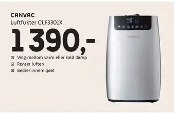 ELON Canvac luftfukter clf3301x tilbud