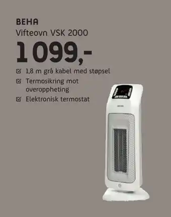 ELON Beha vifteovn vsk 2000 tilbud