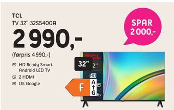 ELON Tcl tv 32 32s5400a tilbud