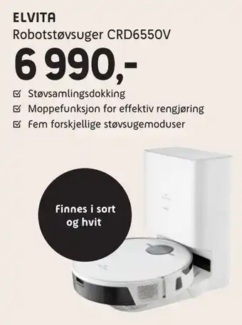 ELON Elvita robotstøvsuger crd6550v tilbud