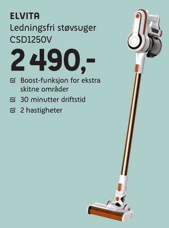 ELON Elvita ledningsfri støvsuger csd1250v tilbud