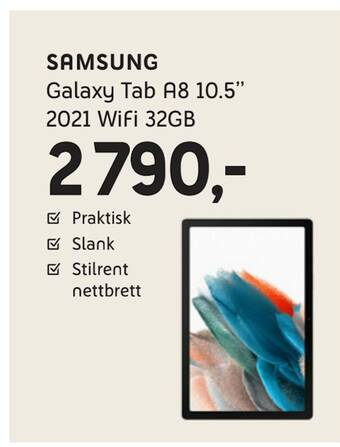 ELON Samsung galaxy tab a8 10,5'' 2021 wifi 32gb tilbud