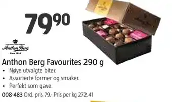 Jula Anthon Berg Favourites 290 g tilbud