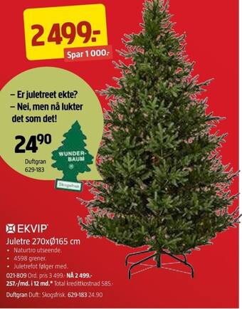 Jula Juletre 270xØ165 cm tilbud