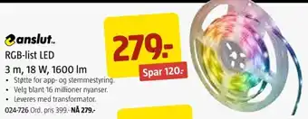 Jula RGB-list LED tilbud