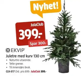 Jula Juletre med kurv 130 cm tilbud