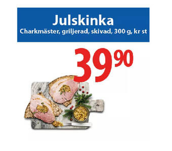 MaxiMat Charlottenberg Julskinka Charkmäster, griljerad, skivad, 300 g tilbud
