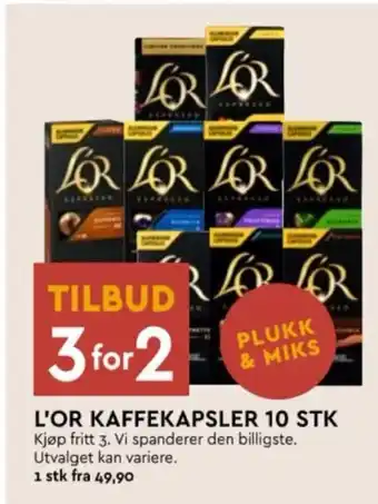 Coop Mega L'OR KAFFEKAPSLER 10 STK tilbud