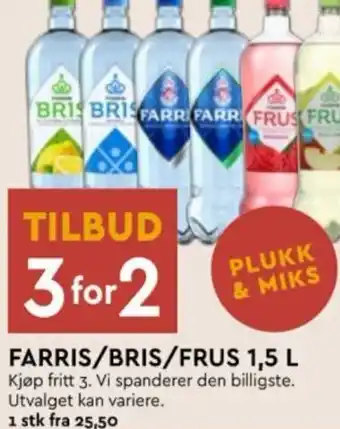 Coop Mega FARRIS/BRIS/FRUS 1,5 L tilbud