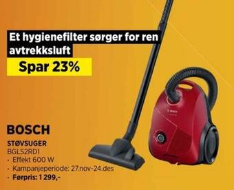 POWER BOSCH STØVSUGER BGLS2RD1 tilbud