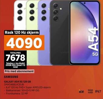 POWER SAMSUNG GALAXY A54 5G 128 GB SMA546BLVCEUB tilbud