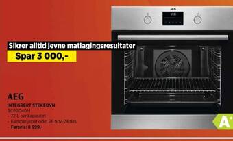 POWER AEG INTEGRERT STEKEOVN BCP6040M tilbud