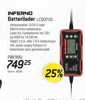 Thansen Batterilader tilbud