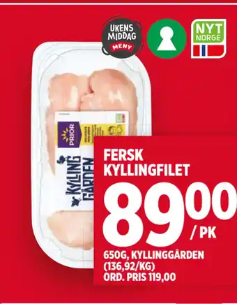 Meny Fersk kyllingfilet tilbud