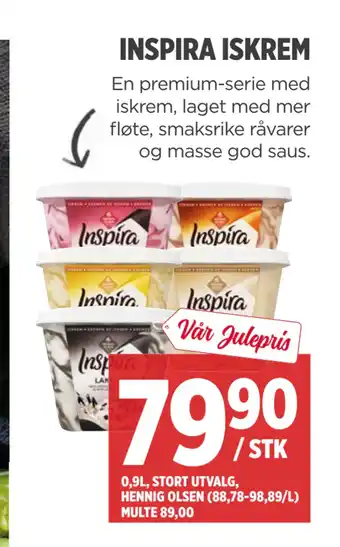 Meny Inspira iskrem tilbud