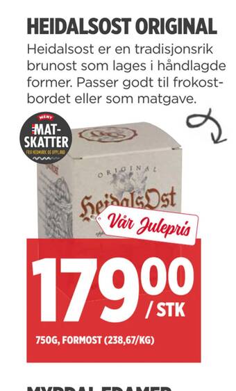 Meny Heidalsost original tilbud