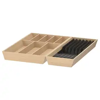 IKEA Uppdatera bestikkbrett/brett med knivrom, lys bambus, 52x50 cm tilbud