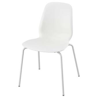 IKEA Lidås stol, hvit/sefast hvit tilbud